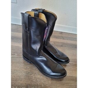 Justin Boots J-Flex Comfort System Leather Cowboy Western Boots Black Mens 9D #4